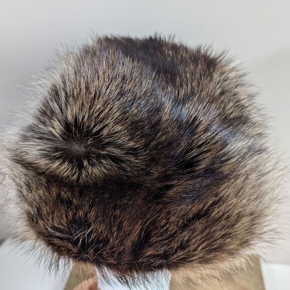 Vintage women's genuine real fur winter hat Racoon - Picture 6 of 8